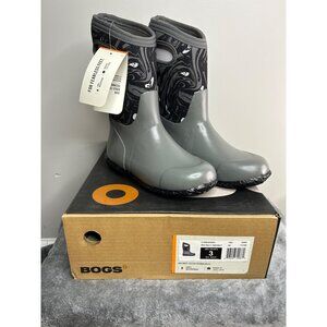 Bogs York Boys/Girls Waterproof Winter Rain Boot Spooky Print grey sz 3 kids
